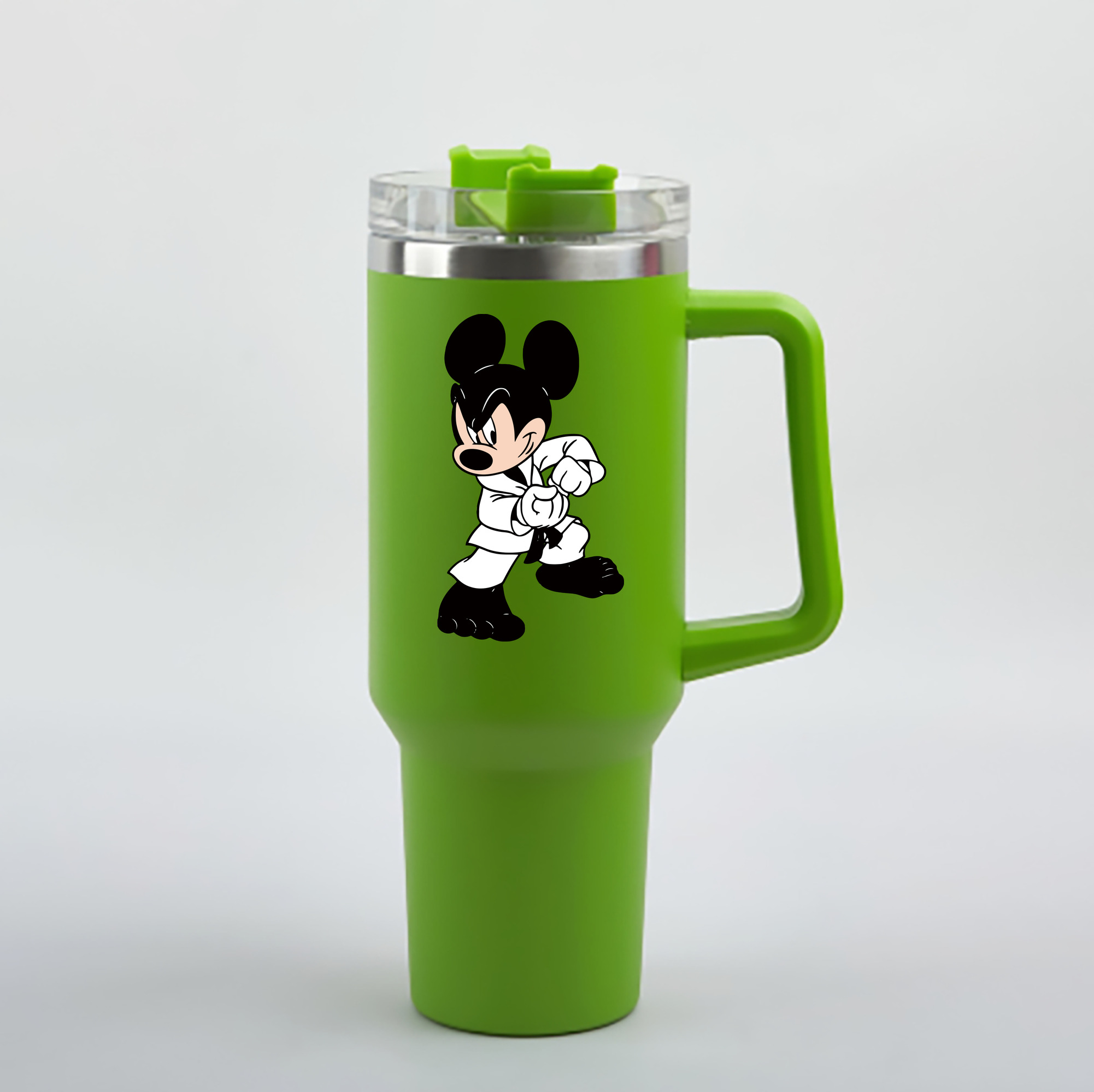 （画像用） ミッキーマウス Mickey Mouse 1200mL車用タンブラー - クリスタルステッカー（プラスチックストロー付き）